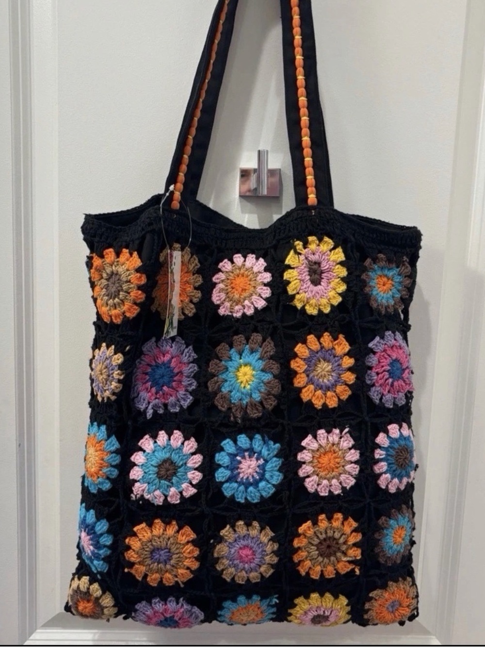 America And Beyond Black Crochet Bag - NWT